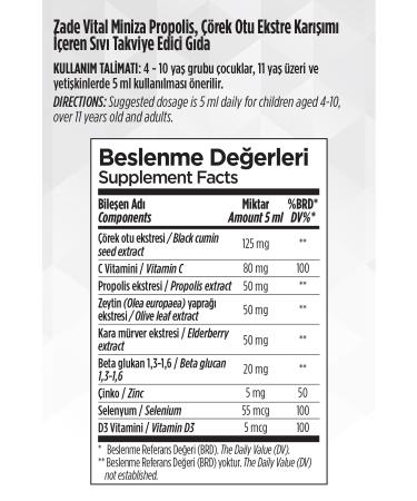 Zade Vital Miniza Child Power Propolis Black Cumin (1 Box) 150ml - Buy Online on GoSupps.com