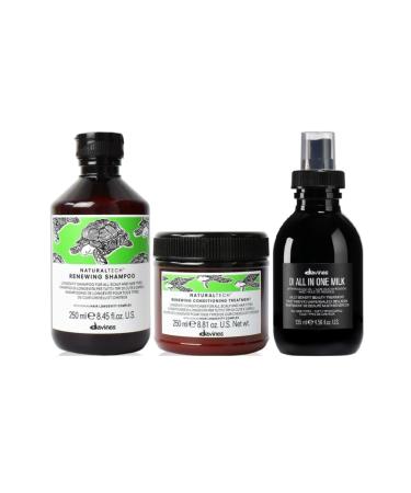 Davines Anti-Aging Trio Set Renew&Shine Collection: Shampoo Treatment&Milk (635ml) BEAUTYSECRETSQ1