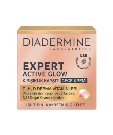 Diadermine Expert Active Glow Anti-Wrinkle Night Cream 50 Ml X 2 Pieces - Buy Online on GoSupps.com