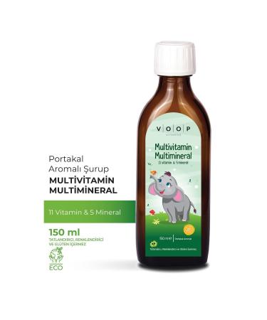 VOOP Multivitamin Multimineral Orange Flavored Syrup 150 ml | 11 Vitamins & 5 Minerals - Buy Online on GoSupps.com