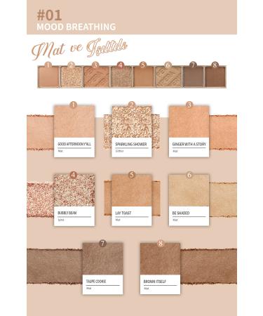 PERIPERA Matte Shiny and Glittery Intense Pigmented Eyeshadow Palette Peripera All Take Mood Palette (01 Mood Breathing) - Buy Online on GoSupps.com