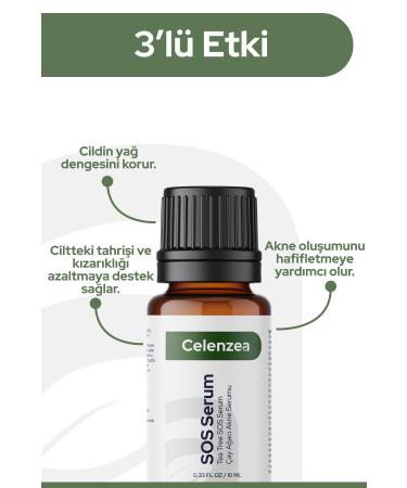 Celenzea Tea Tree Oil Extract Acne Pimple and Blackhead Eliminator Anti-Spot SOS Serum 10ml - Buy Online on GoSupps.com