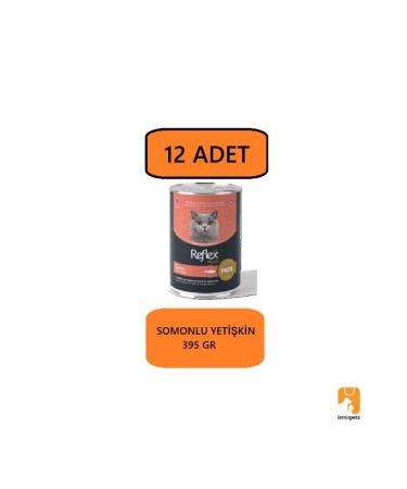 Reflex Plus Pate Adult Wet Canned Cat Food with Minced Salmon 395 Gr x 12 PIECES