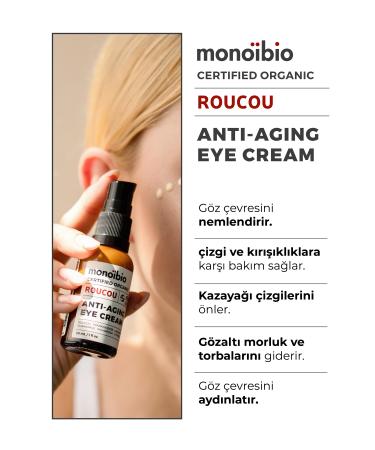 Monoibio Organic Roucou Eye Contour Cream Under Eye Dark Circles - Under Eye Bags - Crow's Feet - Vegan - Buy Online on GoSupps.com