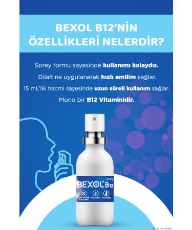 Bexol B12 Sublingual Spray 15 ml Vitamin B12 Containing Supplementary Food 8699546650088 - Buy Online on GoSupps.com
