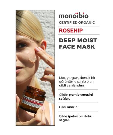 Monoibio Organic Certified Intensive Moisturizing Face Care Mask - Rosehip Deep Moist Face Mask 100 ml - Buy Online on GoSupps.com
