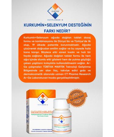 Custom Supplements Curcumin (Turmeric / Curcumin / Curcuma Longa / Turmeric ) Selenium Tablet Patented Formulation - Buy Online on GoSupps.com