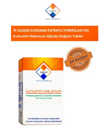 Custom Supplements Curcumin (Turmeric / Curcumin / Curcuma Longa / Turmeric ) Selenium Tablet Patented Formulation