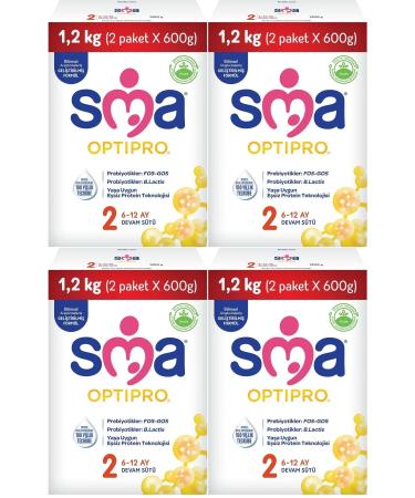 SMA Optipro 1200GR No:2 Follow-On Milk (6-12 Months) Box (Set of 4)