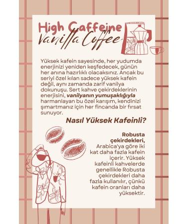Mim and More High Caffeine Vanilla Coffee - Vanilla Flavored High Caffeine Coffee Beans 200 gr - Buy Online on GoSupps.com