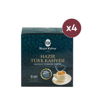 Hisar Kahve Instant Turkish Coffee Medium Sugar 12-Piece (X4) - Buy Online on GoSupps.com