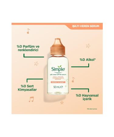 Simple Protect & Glow Radiant & Vitamin E Spf30 Skin Care Serum 50 ml