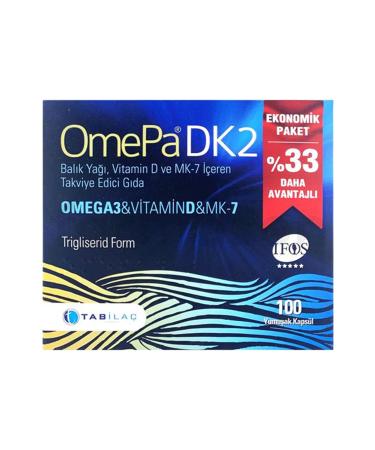 Omepa Dk2 Omega 3 & Vitamin D & Menaq7 100 Softgels