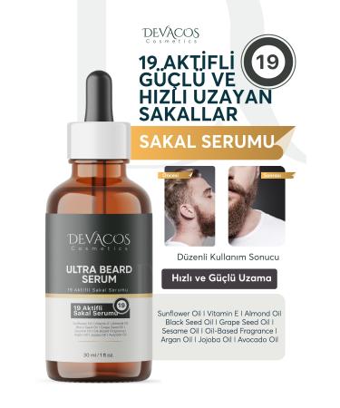 DEVACOS 19 Active Fast Beard Growth Serum Fast Beard Growth Beard and Moustache Serum for Beard Growth - Buy Online on GoSupps.com