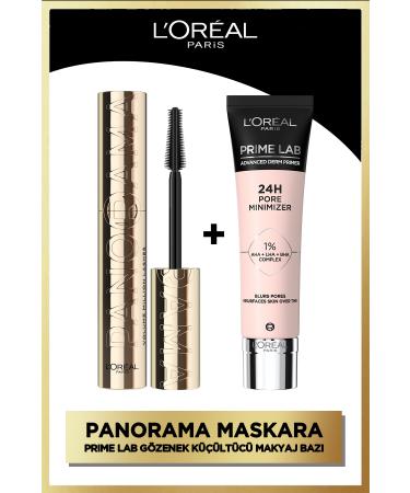 L'Oreal Paris Panorama Black + Prime Lab Pore Minimizer Pore Minimizing Primer with Aha and Bha - Makeup Base