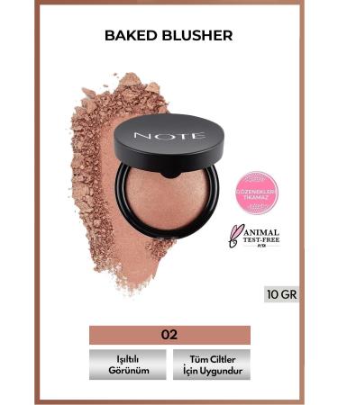 Note Cosmetics Baked Blusher Shimmering Baked Powder Blush - 02 Vintage Pink
