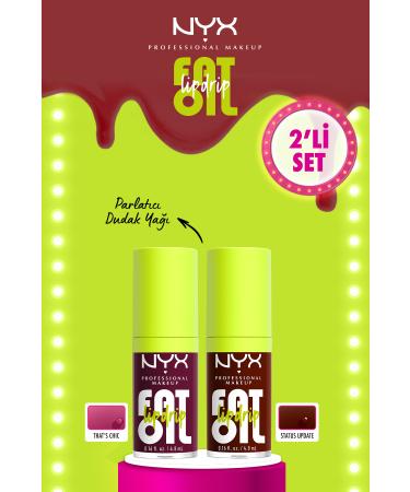 NYX Professional Makeup Fat Oil Lip Drip Shine Lip Oil - Thats Chic & Status Update