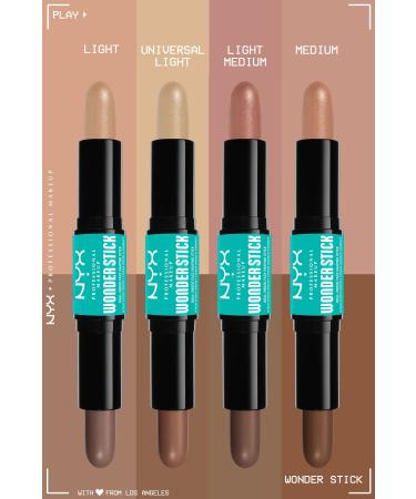 NYX Professional Makeup Wonder Stick Double-Ended Cream Contour & Highlighter Stick - Medium - Buy Online on GoSupps.com