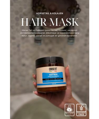 Consent Professionall Horsetail Extract and Collagen Anti-Dandruff and Anti-Fall Fast Growth Hair Care Mask 500ml - Buy Online on GoSupps.com