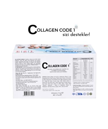 Collagen-Code 1 Food Supplement Containing 3 Types of Hydrolyzed Collagen/collagen Elastin Biotin Hyaluronic Acid & Vitamin - Buy Online on GoSupps.com