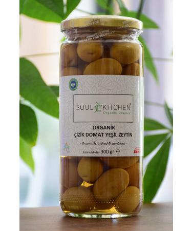 Soul Kitchen Organic Products Organic Scratched Tomato Green Olives 300gr