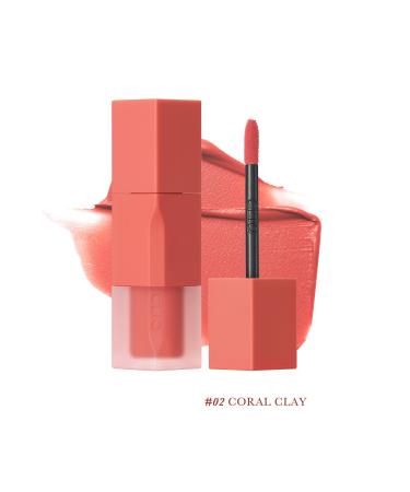 CLIO Smooth and Velvety Textured Natural Looking Tint CLIO Chiffon Blur Tint (02 Coral Clay)