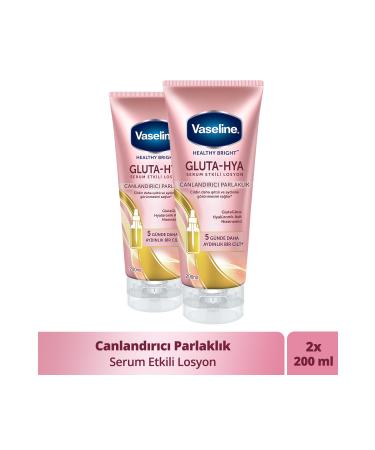 Vaseline Gluta Hya Serum Effective Body Lotion Revitalizing Brightness 200 ml X2