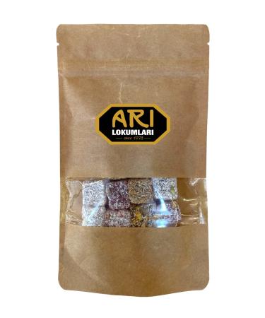 ARI Double Roasted Pistachio Mixed Turkish Delight 250 Gr (Coconut - Pomegranate - Shredded Wheat)