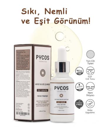 PYCOS COSMETICS Caffeine 5% + Peptides + Hyaluronic Acid Eye Contour Serum 30 ml