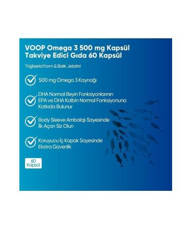 VOOP Omega 3 Fish Oil | High EPA & DHA - 500 Mg 60 Capsules - Buy Online on GoSupps.com