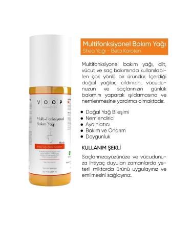 VOOP Multi Functional Care Oil 100 ml | Hair - Face - Body - Shea Butter Beta Carotene - Buy Online on GoSupps.com