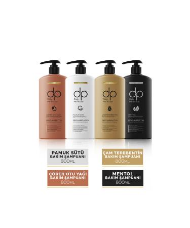 dp Daily Perfection Shampoo Pine Turpentine & Cotton Milk & Menthol & Black Cumin Oil 800 ml X 4 Piece Set