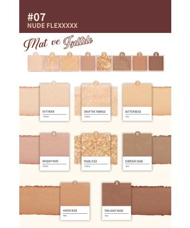 PERIPERA Matte Shiny and Glittery Intense Pigmented Eyeshadow Palette Peripera All Take Mood Palette (07 Nude Flex) - Buy Online on GoSupps.com