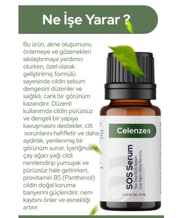 Celenzea Tea Tree Oil Extract Acne Pimple and Blackhead Eliminator Anti-Spot SOS Serum 10ml - Buy Online on GoSupps.com