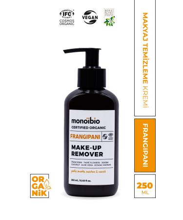 Monoibio Organic Certified Face and Eye Makeup Remover Cream - Frangipani Makeup Remover Milk 250 ml