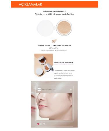 Missha Cushion Foundation (Inner Reserve) Offering a Moisture and Smooth Appearance Magic Cushion Moist Up SPF50+/PA+++ No21 - Buy Online on GoSupps.com