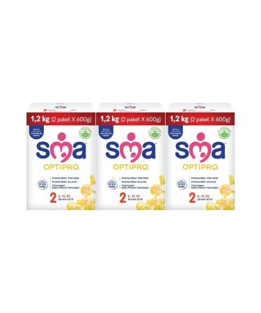 SMA Optipro 1200GR No:2 Follow-On Milk (6-12 Months) Box (Set of 3)