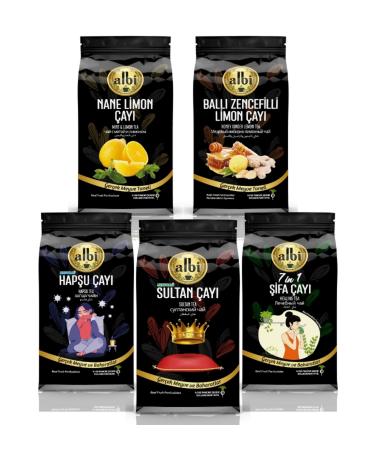 ALBI GOURMET HEALING EMERALD SERIES 5 pcs 250 gr Fruit Grain Tea Set