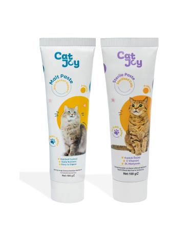 CATJOY Super 2 Pack Anti-hairball Malt Paste 100gr and Sterile Malt Paste 100gr