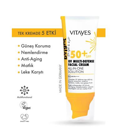 VITAYES Spf 50 Multi-Functional Face Sunscreen High UV Protection Anti-Aging Moisturizing Skin Care