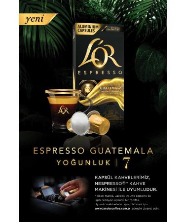 L'OR Espresso Origin Guatemala Nespresso Compatible Aluminum Coffee Capsules 30 Pieces (10 X 3 PACKS) - Buy Online on GoSupps.com