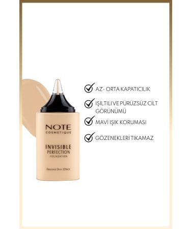 Note Cosmetics Invisible Perfection Foundation Lightweight Natural Finish Foundation - 100 Bare Sand - Buy Online on GoSupps.com