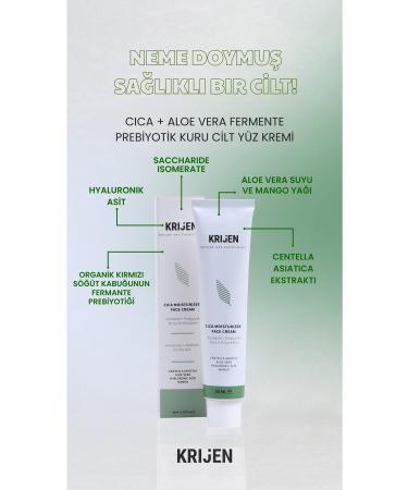 Krijen Cica + Aloe Vera | Fermented / Prebiotic Dry Skin Face Cream 50 ml - Buy Online on GoSupps.com