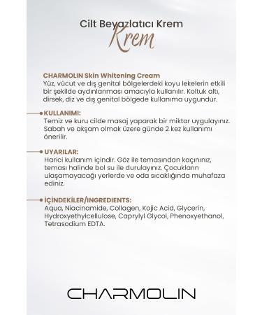 CHARMOL N Skin Whitening Brightening Niacinamide & Collagen Anti-Stain Kojic Acid Care Cream 50 ML - Buy Online on GoSupps.com