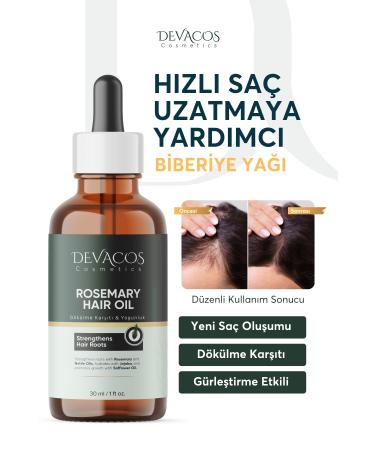 DEVACOS Rosemary Yeast Oil Complex Hair Loss and Damaged Hair Fast Hair Beard Growth Biotin Oil3 - Buy Online on GoSupps.com