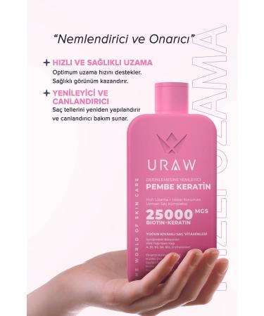 Uraw Pink Keratin (Moisturizing Repairing and Restructuring Hair Care Mask) - Buy Online on GoSupps.com