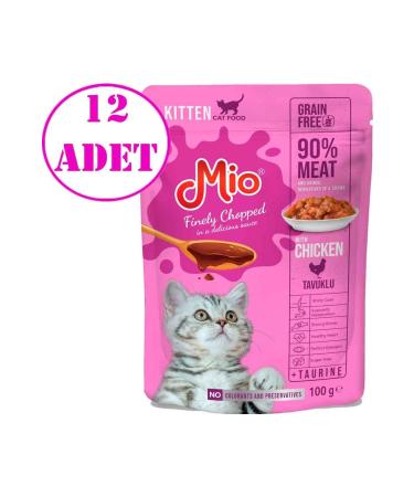 Mio Mio Kitten Wet Food Chicken Meat 100 Gr 12 AD