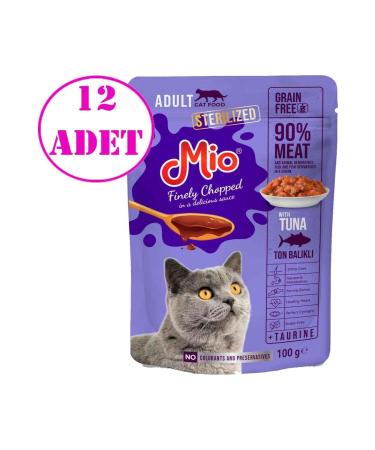 Mio Mio Sterilized Cat Wet Food Tuna Meat 100 Gr 12 AD