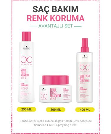 Bonacure BC Clean Anti-Orange Color Protection Shampoo + Cure + Spray Conditioner Size: 250 ml