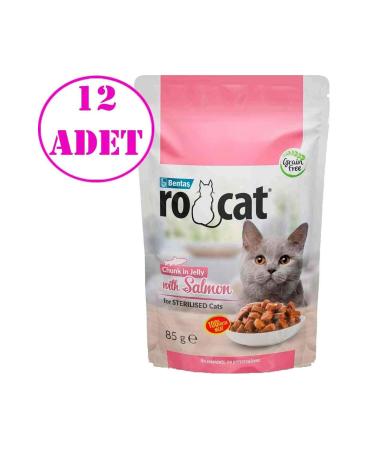 Rocat Ro Cat Sterilized Salmon Cat Wet Food 85 gr 12 Pieces